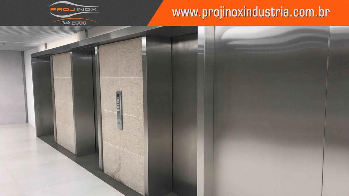 Revestimento inox para elevador