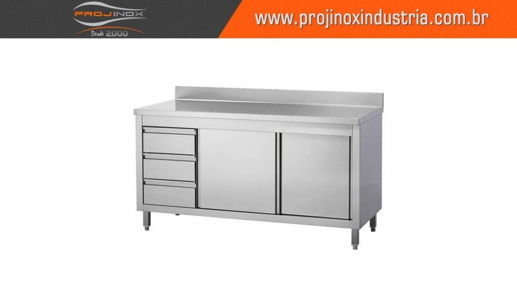 Gabinete Liso Em Aco Inox